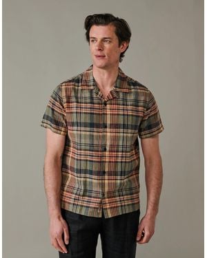 aubi Abbots Cuban Collar Shirt - Brown