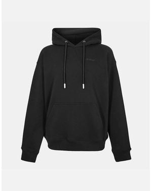 Off-White c/o Virgil Abloh Oversize Fit Hooded Neck Drop Shoulder Sweatshirt - Black