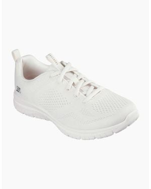 Skechers Mesh Lace Up W Memory F Slip On Trainers - White