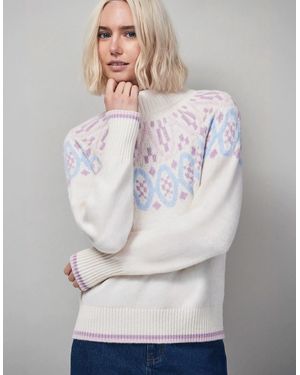 Ro&zo Ivory Fairisle Knit Jumper - Grey