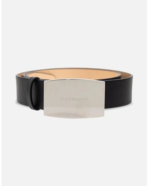 DSquared² Text Branding Leather Belt - Natural