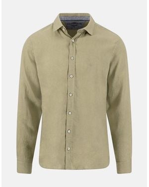 Fynch-Hatton Kent Collar Pure Linen Shirt Pistachio - Green