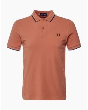 Fred Perry Twin Tipped Rust Polo Shirt - Orange