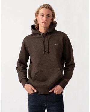 GANT Regular Fit Shield Logo Pullover Hoodie - Grey