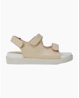 XY London Ladies Asher Double Strap Platform Heel Sandals - White