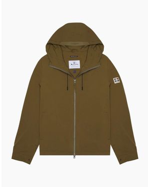 Aquascutum Active Hooded Stretch Windbreaker Army Jacket - Green