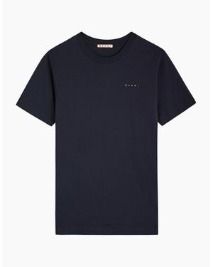 Marni Embroidered Logo Tee - Blue