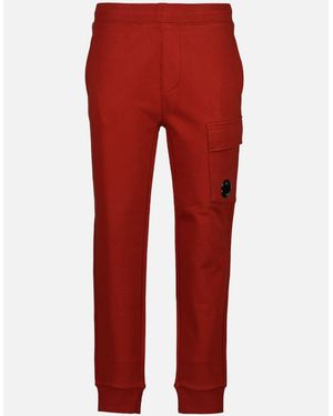 C.P. Company Lens Fleece Sweat Cargo Trousers - Red
