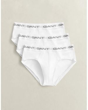 GANT 3-Pack Logo Waistband Briefs - White