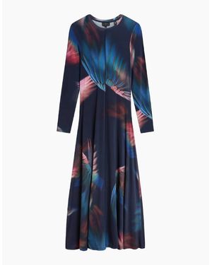 Ted Baker Georii Printed Slinky Jersey Long Sleeve Dress - Blue
