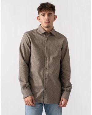 Oliver Sweeney Barnham Long Sleeve Cotton Twill Shirt - Brown