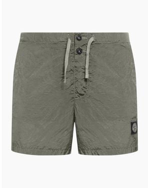 Stone Island Crinkled Nylon Swim Shorts - Grey