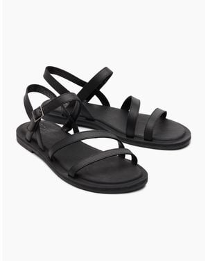 TOMS Kira Leather Sandals - Black