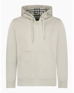 Burberry 'Hove' Check Hoodie Lichen - White
