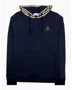Aquascutum Club Check Hoodie 11 - Blue