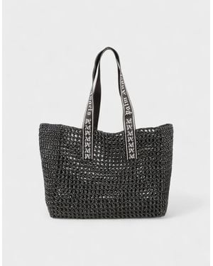 Palm Angels Raffia Tote Bag - Black