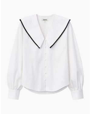 Ro&zo Cotton Statement Collar Shirt - White