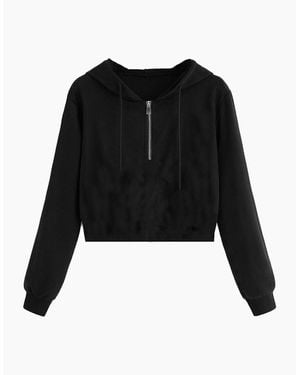 Miso Cropped Hoodie - Black