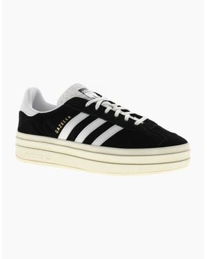 Adidas Originals Gazelle Adidas Originals Trainers Gazelle Bold Leather Lace Up Cream - Black