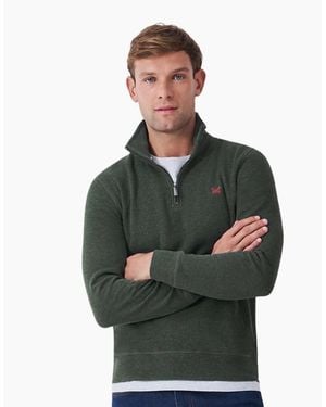 Crew French Rib Half Zip Sweatshirt - Green