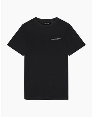 Lyle & Scott Lyle & Scott Embroidered Logo Saddle T Shirt - Black