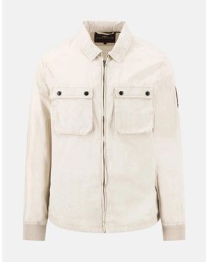 Fynch-Hatton Garment Dyed Overshirt Cement - Natural