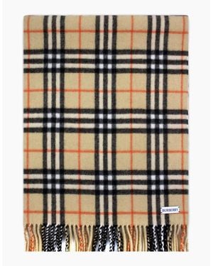 Burberry Medium Check Cashmere Scarf Sand - Multicolour