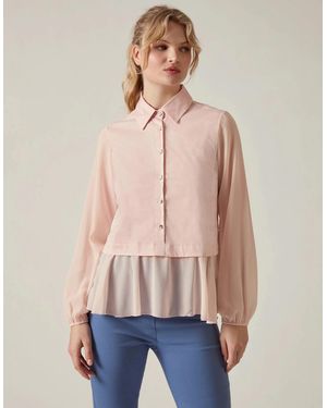 James Lakeland Pale Contrast Hem Blouse - Blue
