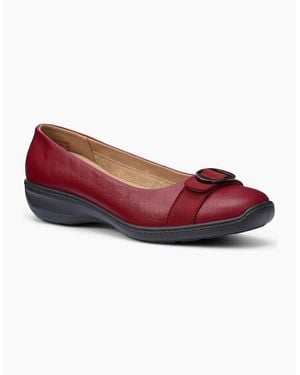Hotter Grace Wide Fit Court Shoes - Red