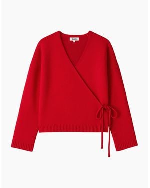 Ro&zo Wrap Cardigan With Cashmere - Red