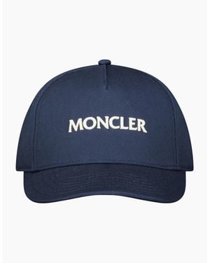 Moncler Logo Embroidered Cap - Blue