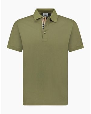 Burberry 'Hartford' Check Placket Polo - Green
