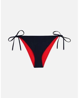 Tommy Hilfiger Logo Flag Colours Bikini Bottoms - Red