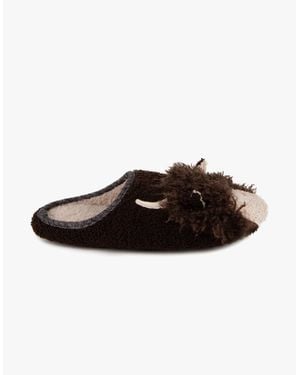 Totes Toasties Novelty Applique Mule Slippers - Brown