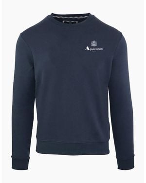Aquascutum Crew Neck Long Sleeve Regular Fit Sweatshirt - Blue
