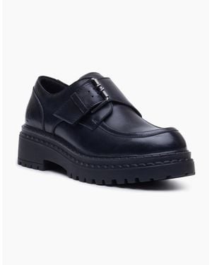 Hush Puppies Orla Monk Leather Loafers - Blue