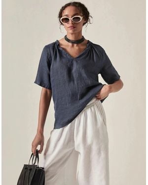 James Lakeland Pure Linen Blouse - Blue
