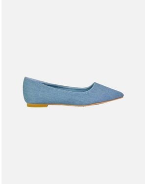 XY London Ladies Bubbles Bubbles Slip-On Flat Ballerina Flats - Blue