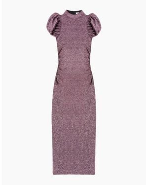 Ro&zo Adeline Sparkle Tulip Sleeve Detail Dress - Purple