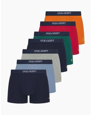 Lyle & Scott Topaz 7 Pack Boxer Trunks - Blue