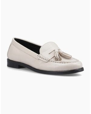 Hush Puppies Connie Leather Cream Loafers - White