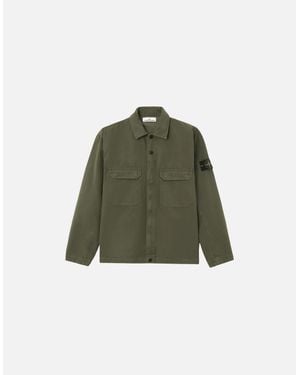 Stone Island Ripstop Cotton Military Overshirt - Green