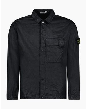 Stone Island Organic-Look Nylon Panama-Tc Overshirt - Black