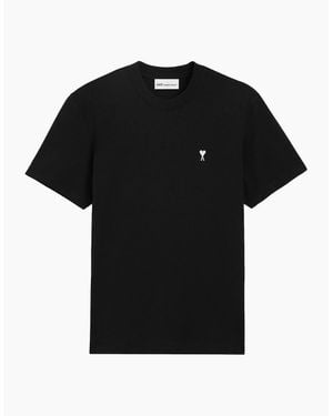 Ami Paris Ami De Coeur Contrast T-Shirt - Black