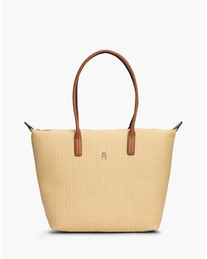 Tommy Hilfiger Popette Raffia Tote Bag - Natural
