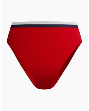 Speedo Ladies Logo High Waist Bikini Bottoms - Red