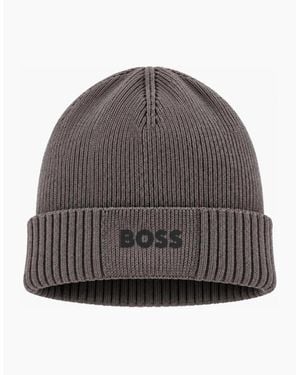 BOSS Boss Asic Logo Beanie Hat - Grey