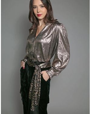 Nooki Design Sylvia Lame Blouse - Grey