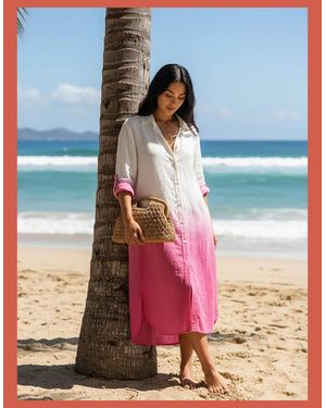 Nooki Design Kendall Dip Dye Shirt Dress - Blue