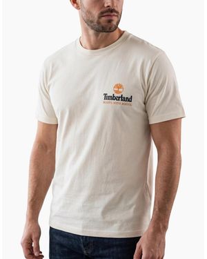 Timberland T Shirts Illustrated Tree Logo Summer Top - White